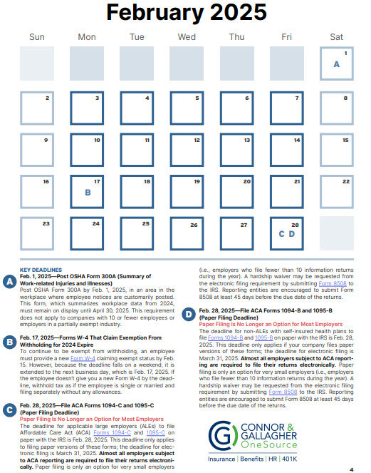 2025 HR Compliance Calendar