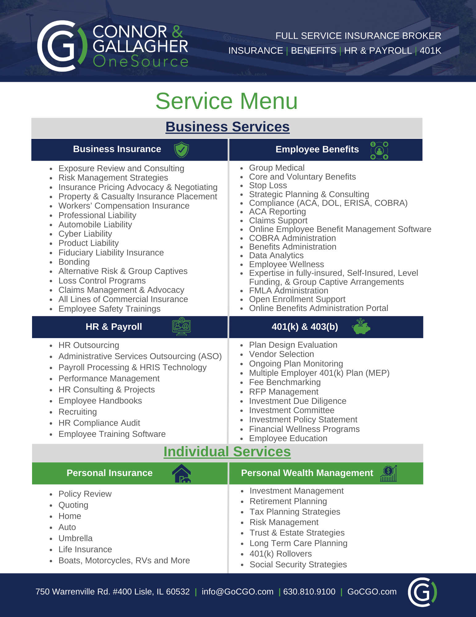 CGO Service Menu 2025